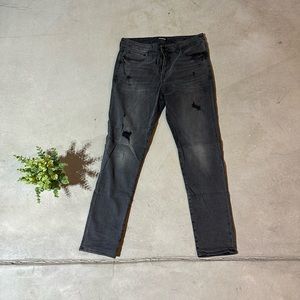 Express  Slim Black (dark gray) Distressed Jeans